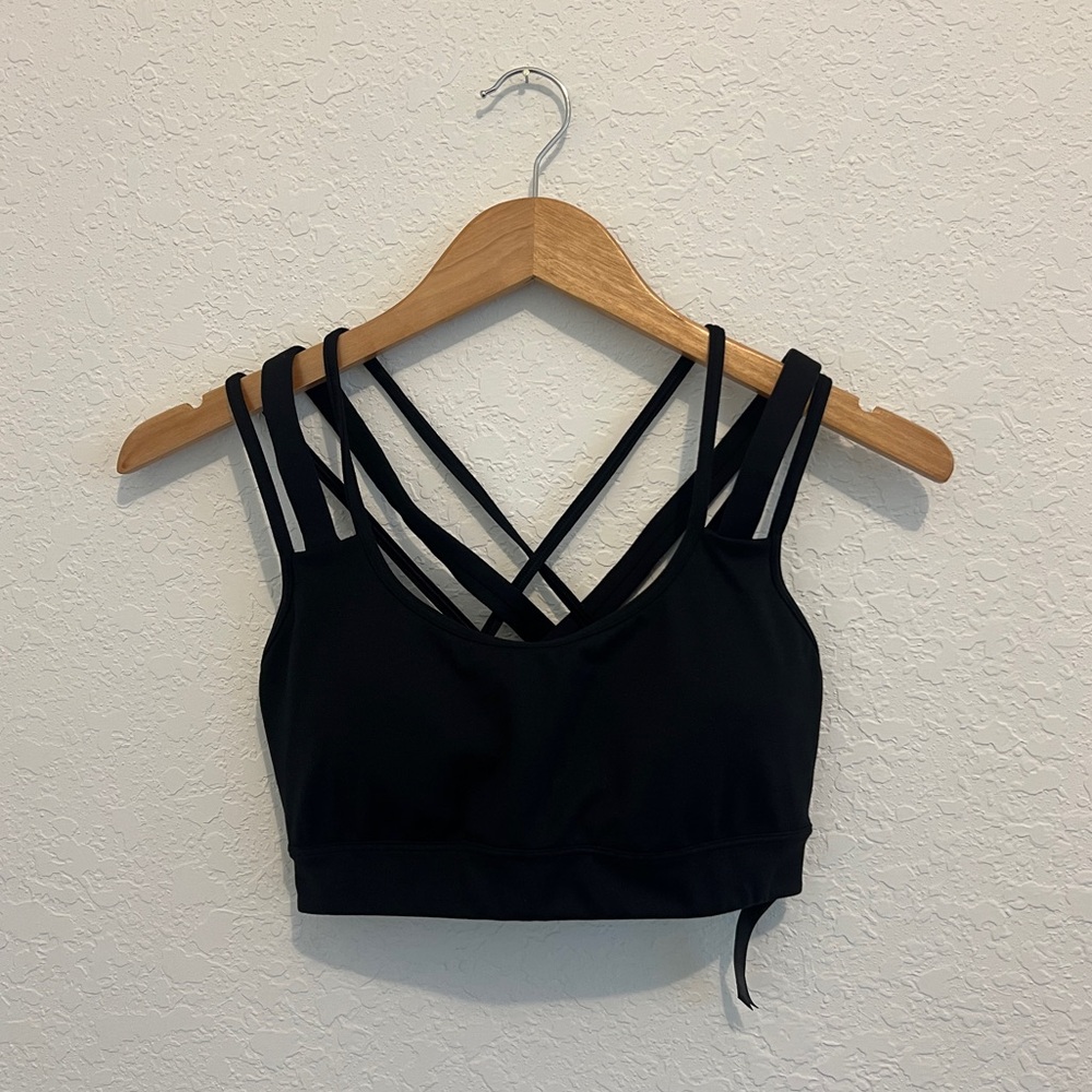 Black Strappy Sports Bra
